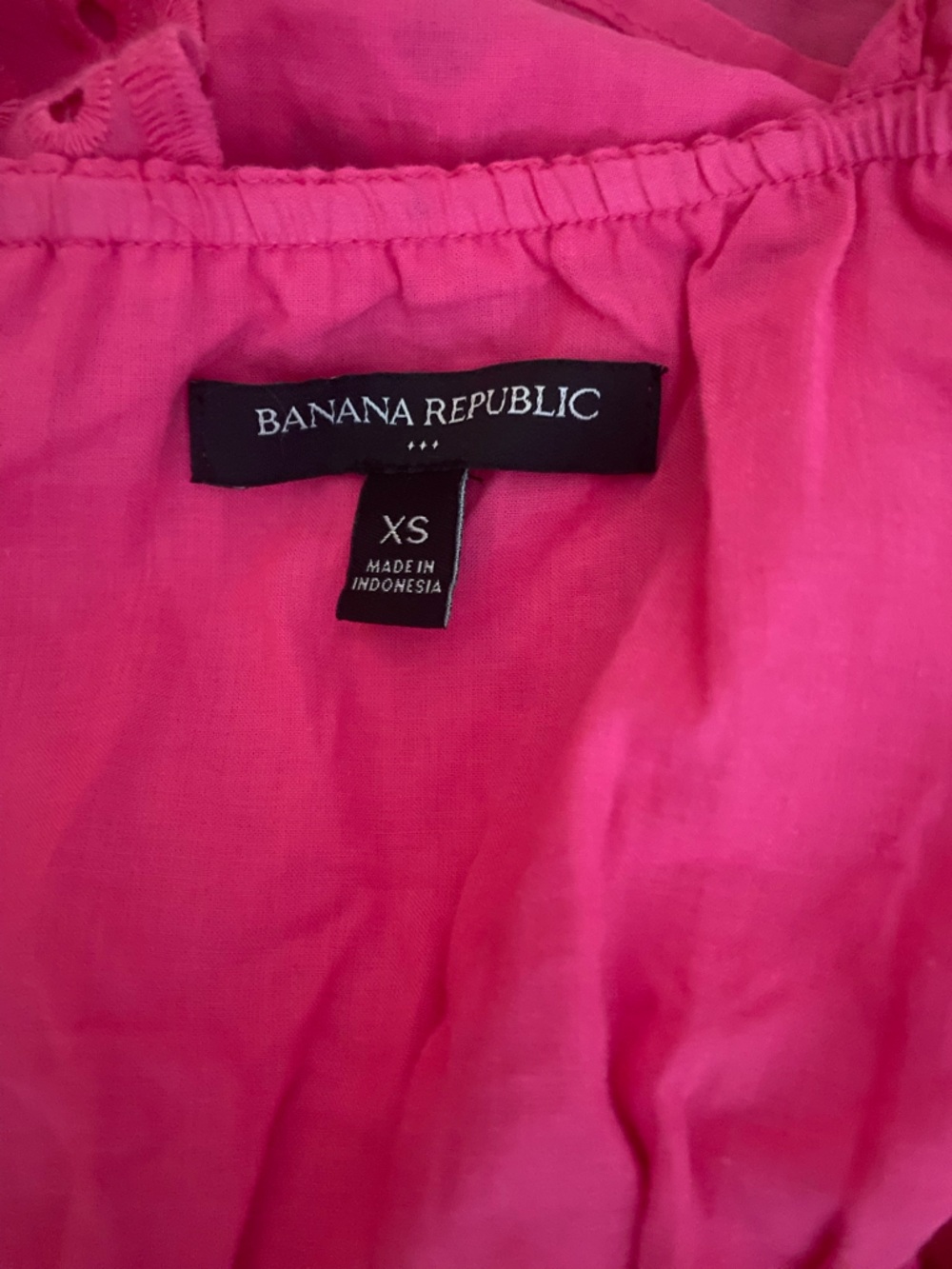 Banana Republic Factory Pink Eyelet Ruffle Tank Top XS 100% Cotton Peplum Blouse - Picture 7 of 10